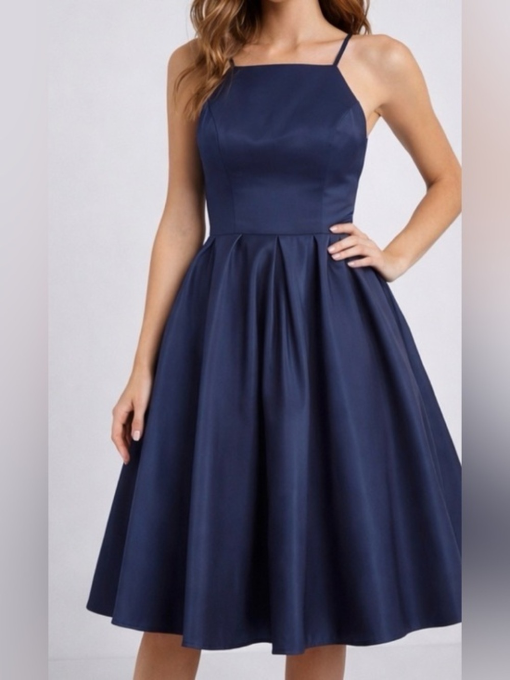 Chi Chi London Navy Blue Beloved & Beyond Fit & Flare Wedding Guest Dress